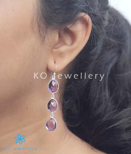 The Dhumra Silver Amethyst Gemstone Earrings
