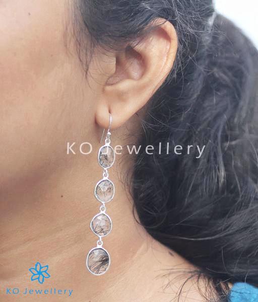 The Krsna Silver Rutile Gemstone Earrings