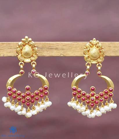 The Pratha Visirimurugu Silver Earrings(Red)