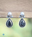 Stunning black zircon and pearl earrings handcrafted to perfection