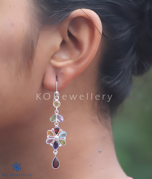 Office wear multicoloured gemstone earrings for women