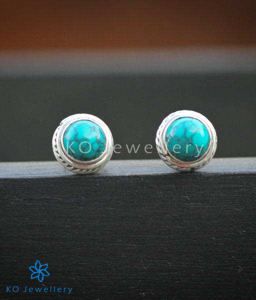 Turquoise and silver earrings for work
