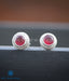Stunning red zircon and silver ear studs for work