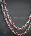 Gorgeous double string silver and red zircon necklace for wok