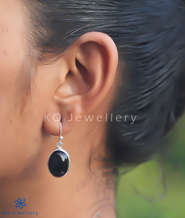 The Abhata Silver Gemstone Earrings (Black Onyx)