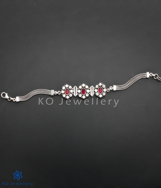 Red zircon and sterling silver office wear bracelet online shopping
