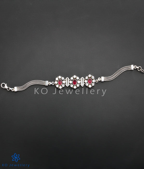 Red zircon and sterling silver office wear bracelet online shopping