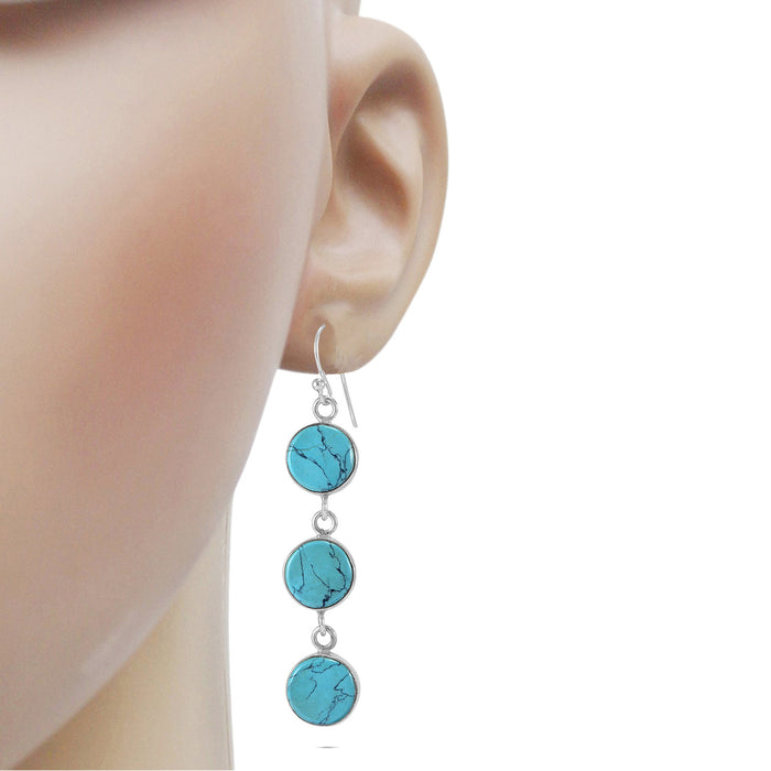 The Sarika Silver Turquoise Gemstone Earrings