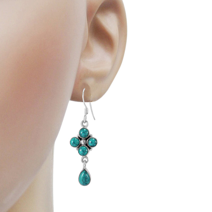 The Nidha Silver Gemstone Earrings (Turquoise)