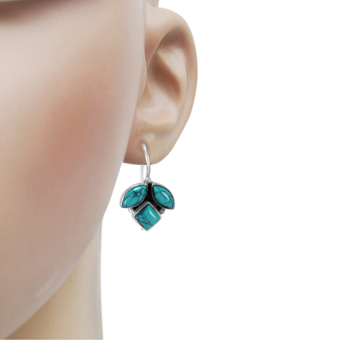 The Sahil Silver Gemstone Earrings (Turquoise)