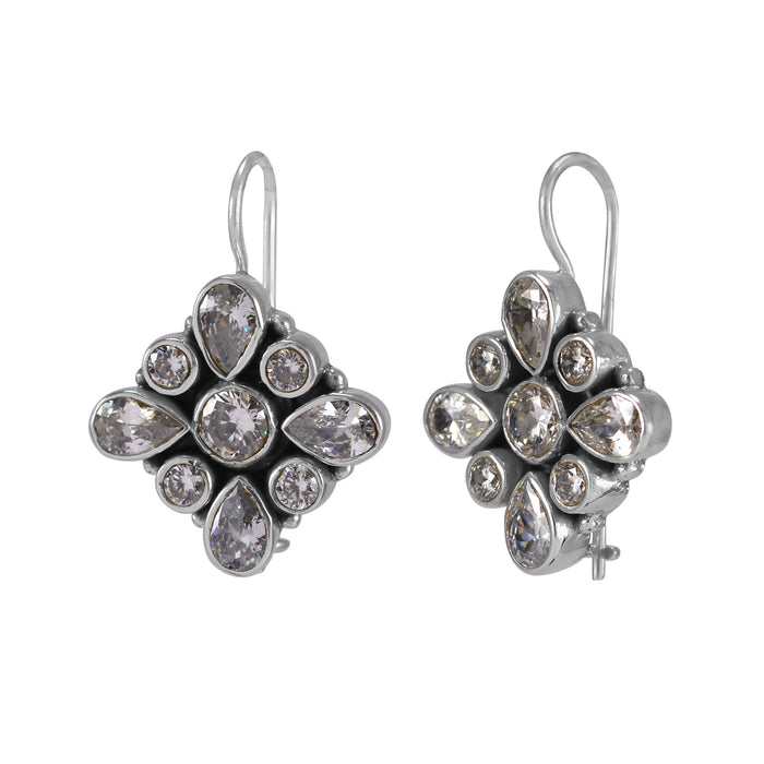 The Anaita Silver Gemstone Earring (White)