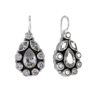 The Trishala Silver Gemstone Earrings (White)