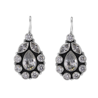 The Trishala Silver Gemstone Earrings (White)