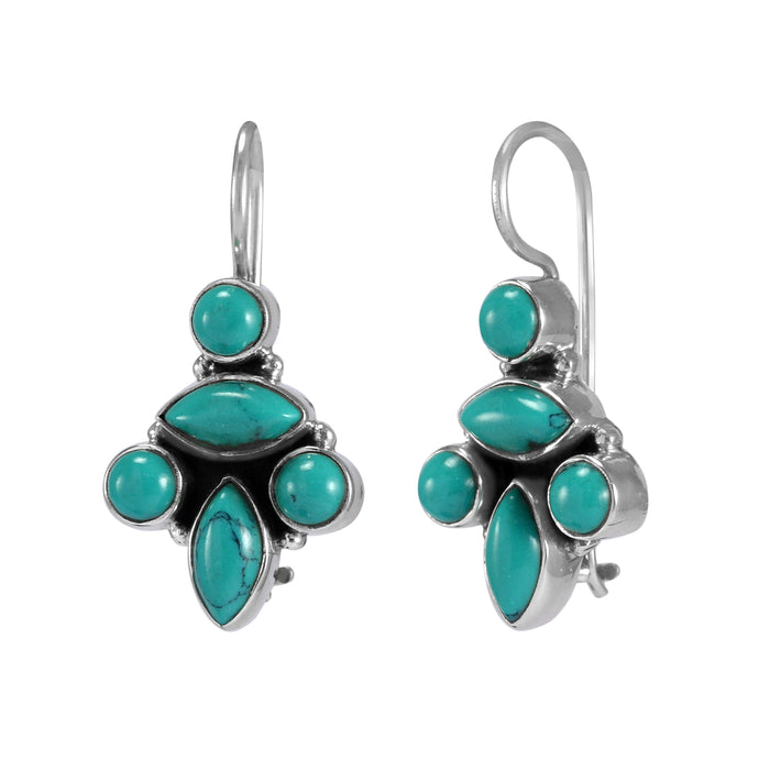 The Asma Silver Gemstone Earrings (Turquoise)