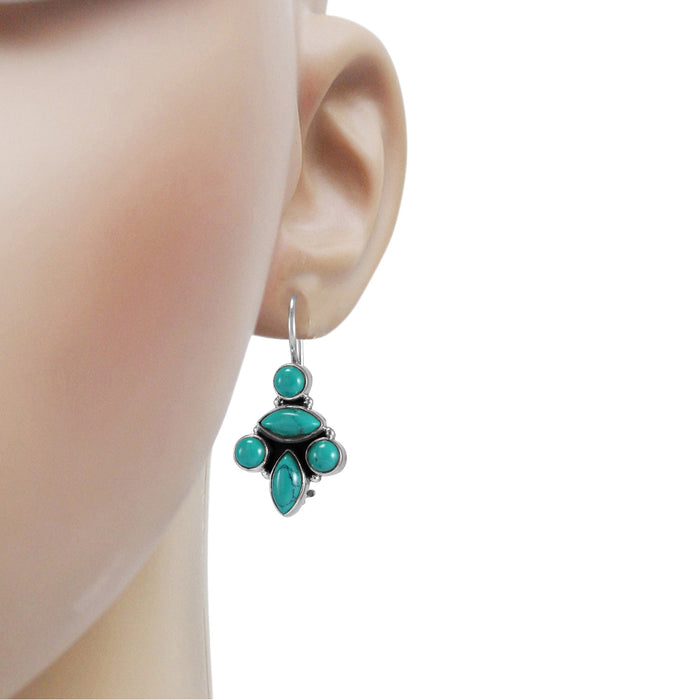 The Asma Silver Gemstone Earrings (Turquoise)