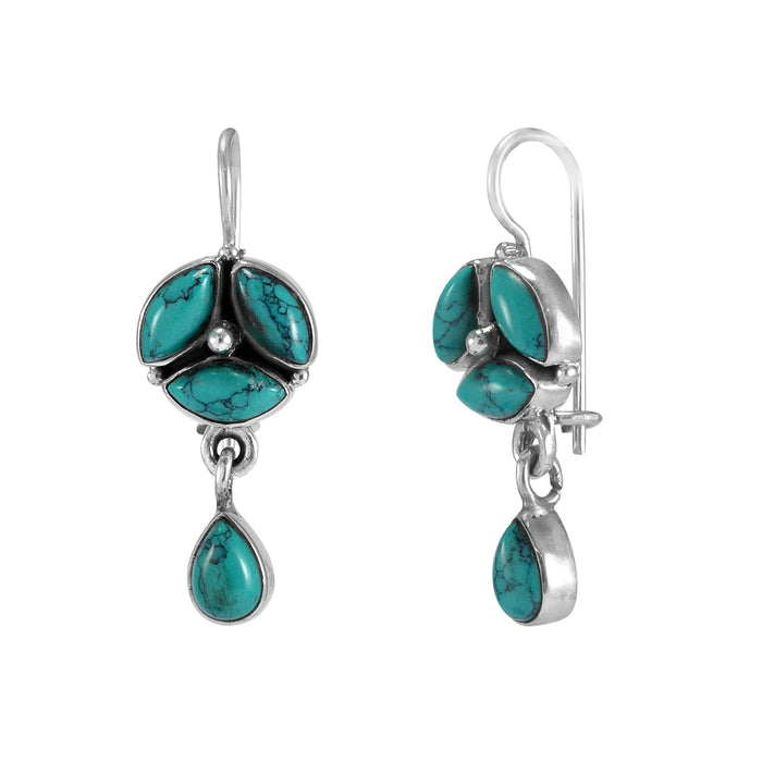 The Mita Silver Gemstone Earrings(Turquoise)