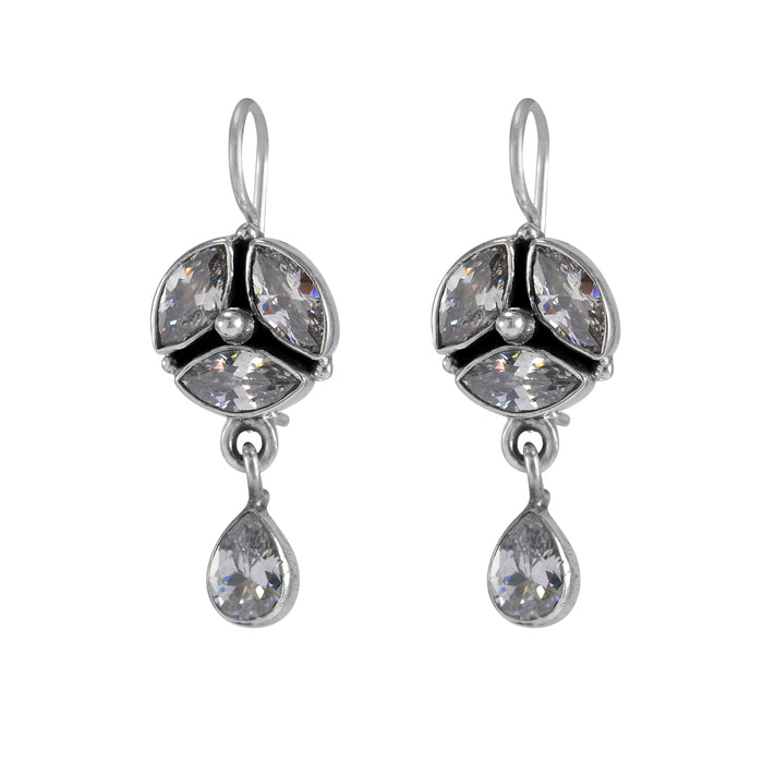 The Mita Silver Gemstone Earrings(White)