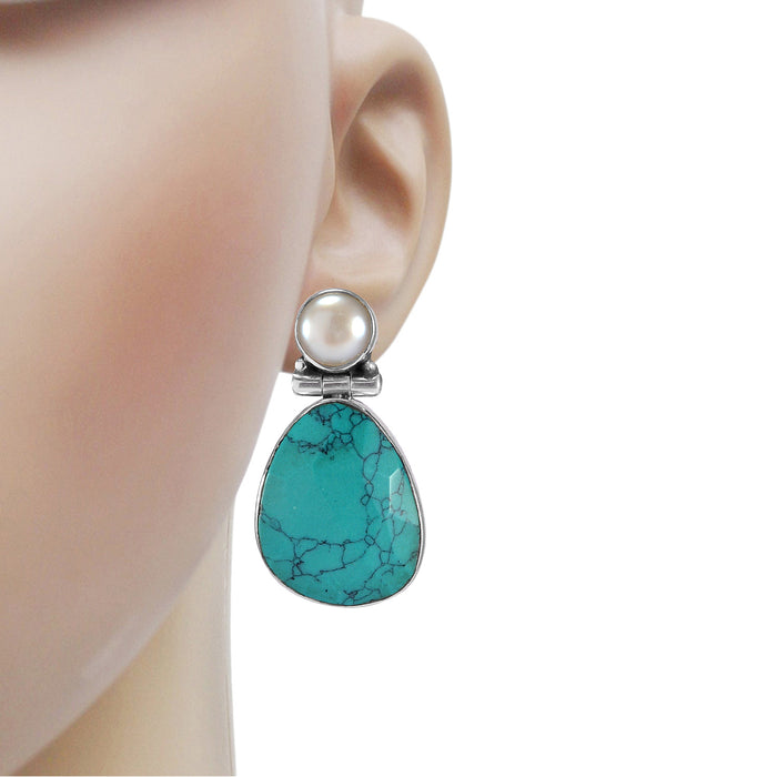The Ashva Silver Gemstone Earrings (Turquoise)
