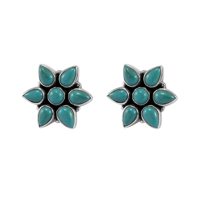 The Smriti Silver Gemstone Earrings (Turquoise)
