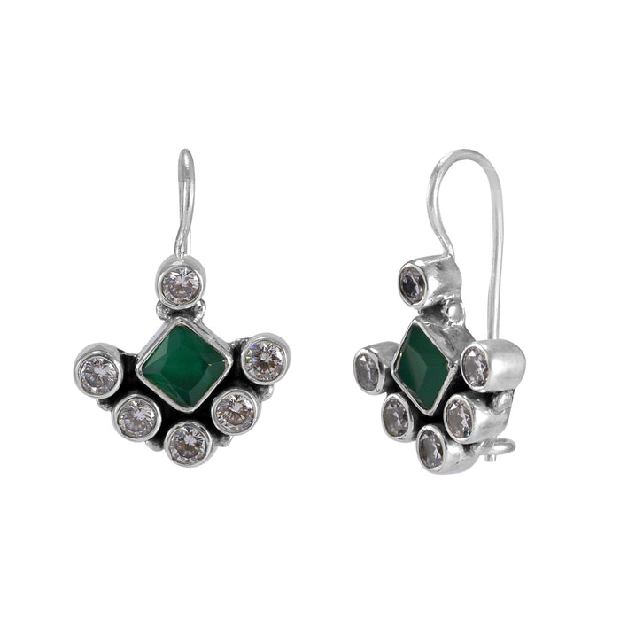 The Soma Silver Gemstone Pendant Set(Green)
