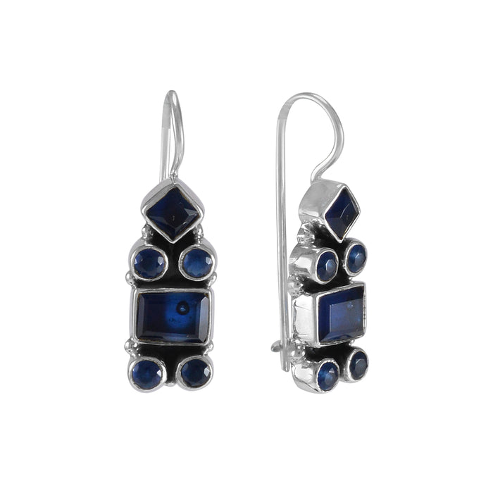 The Kahini Silver Gemstone Earrings (Blue)