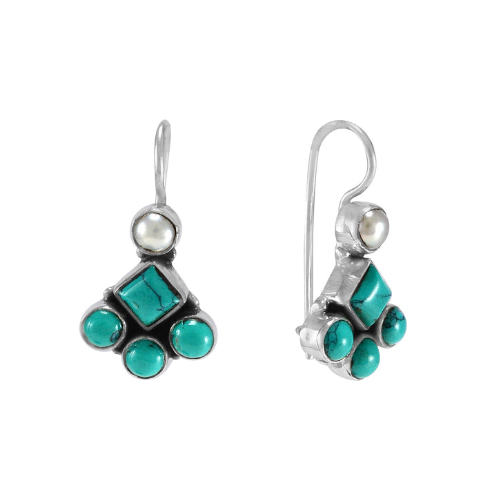 The Megh Silver Gemstone Pendant Set (Turquoise)