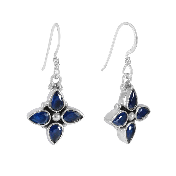 The Dyut Silver Gemstone Earrings (Blue)