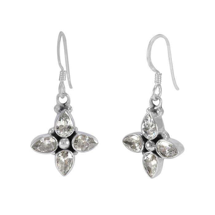 The Dyut Silver Gemstone Earrings (White)
