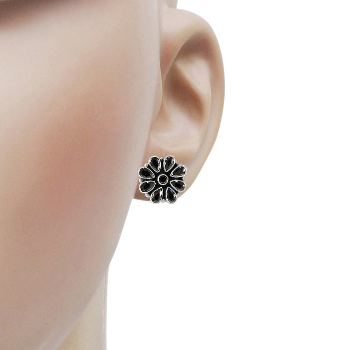The Adit Silver Gemstone Earings (Black)