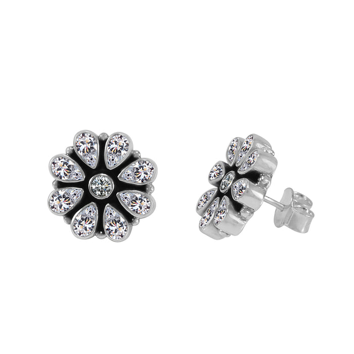 The Adit Silver Gemstone Earings (White)