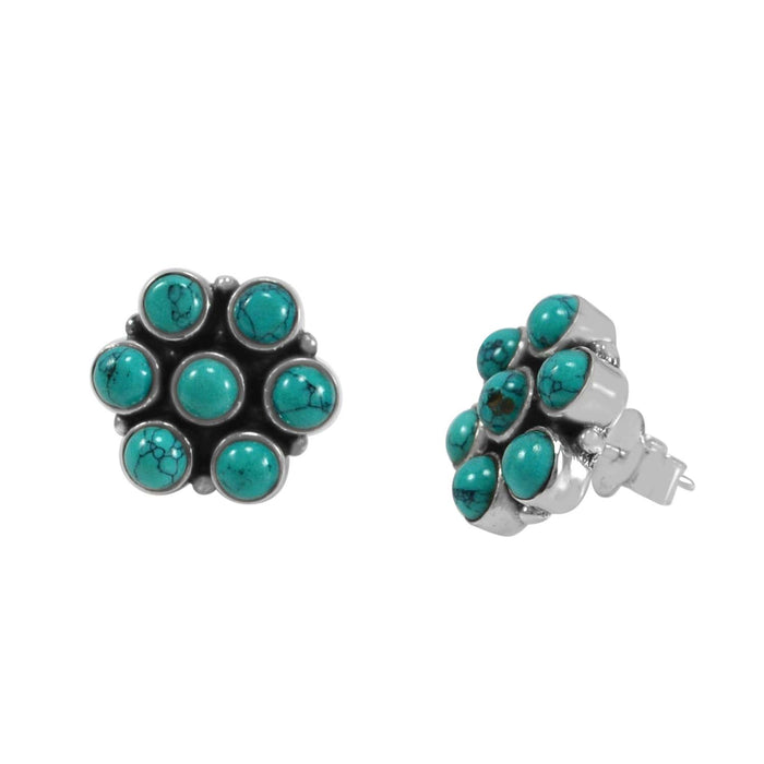 The Sharyva Silver Gemstone Earrings (Green/Red)