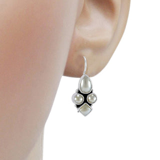 The Lalit Silver Gemstone Earrings (Pearl)