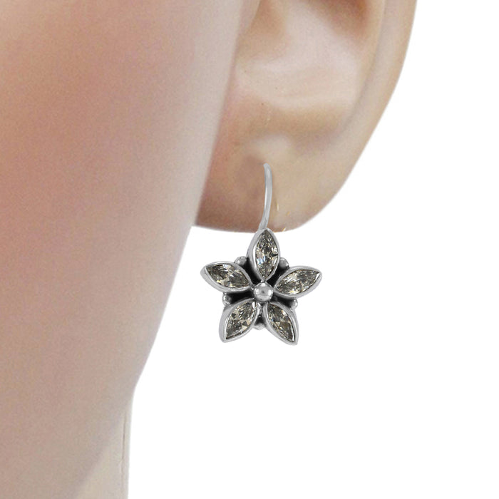 The Amita Silver Gemstone Earrings (White)