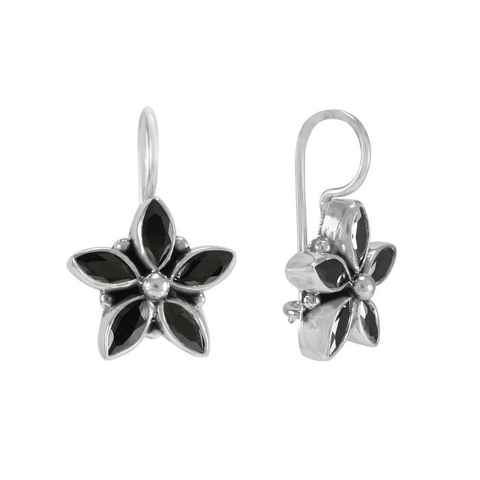 The Amita Silver Gemstone Earrings (Black)