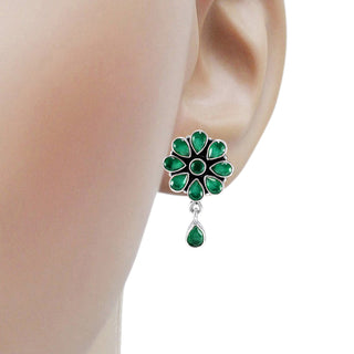 The Aamod Silver Gemstone Ear-stud (Turquoise)