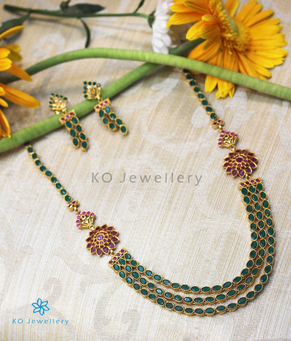 Handcrafted Green Gold Plated Layered Necklace – Abdesignsjewellery