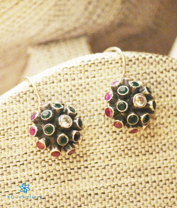 The Sraj Silver Earrings (Red/Green/White)