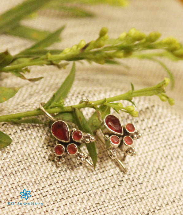 The Anya Silver Gemstone Earrings (Red)