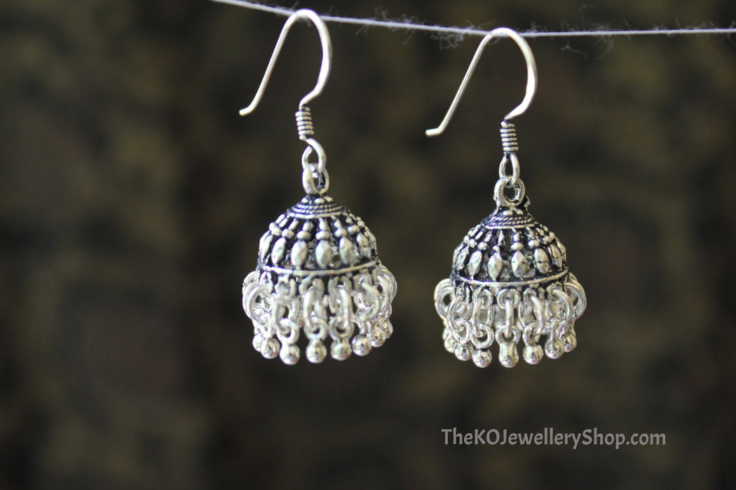 The Rimjhim Silver Jhumka - KO Jewellery