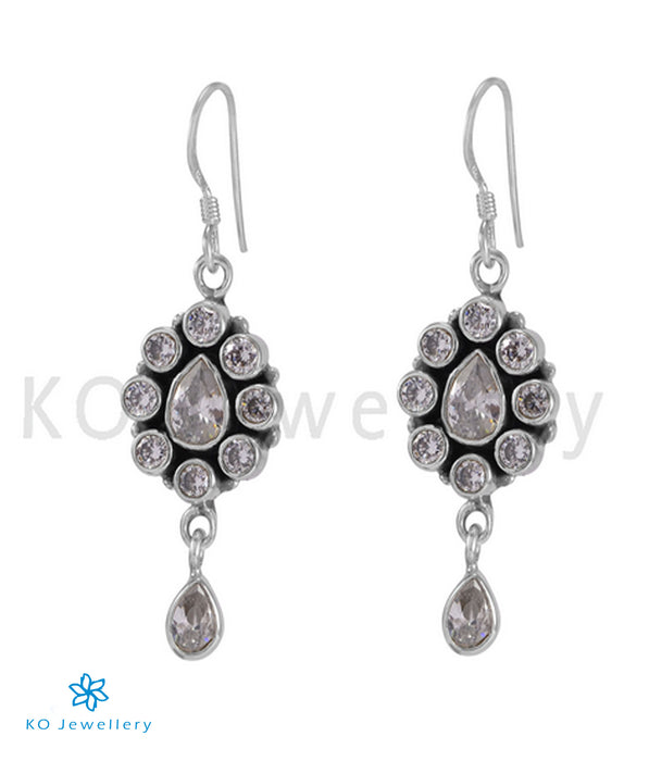 The Piali silver Gemstone Earrings (White)