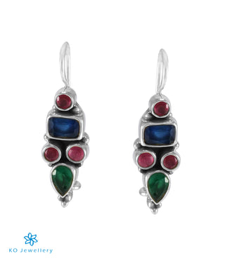 The Azra Silver Gemstone Earrings (Multicolor)