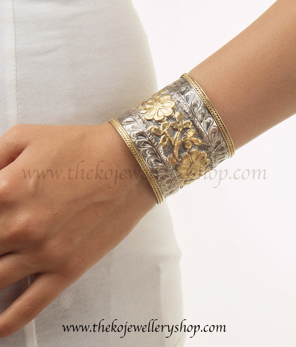 925 sterling silver two tone bracelet for women