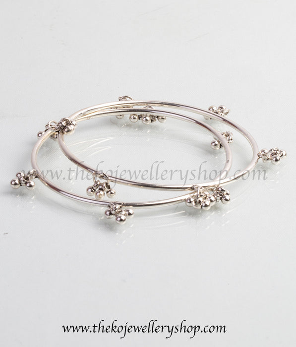 Hand crafted silver bangles shop online
