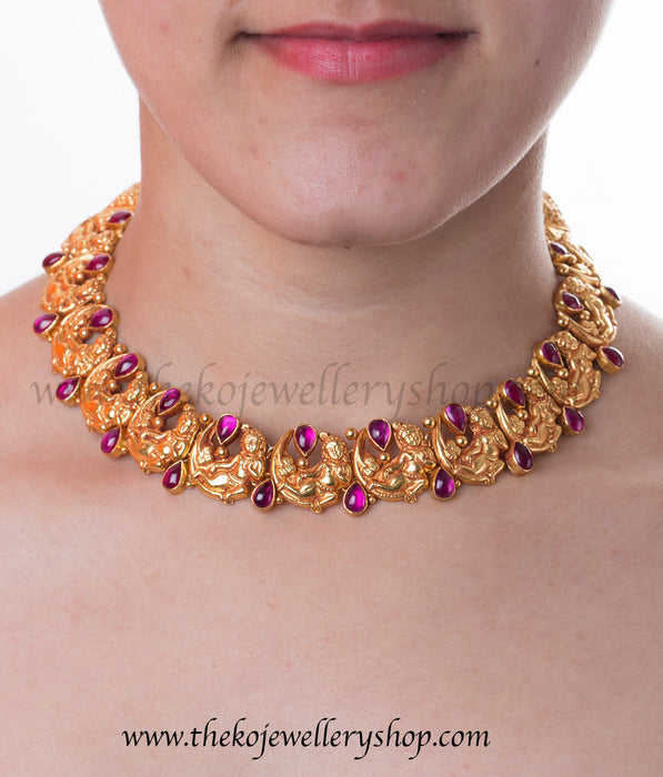 Gold plated silver hand crafted necklace for women