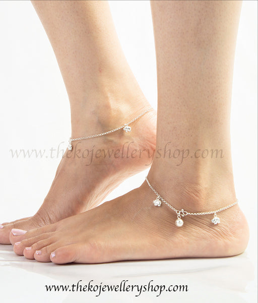 elephant silver anklets for women india online shopping