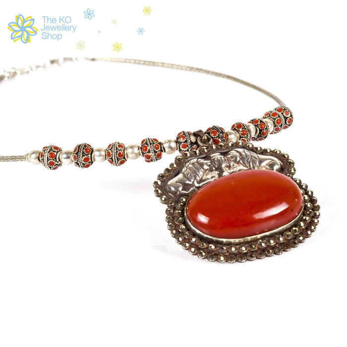 The Red Lion Silver Necklace - KO Jewellery