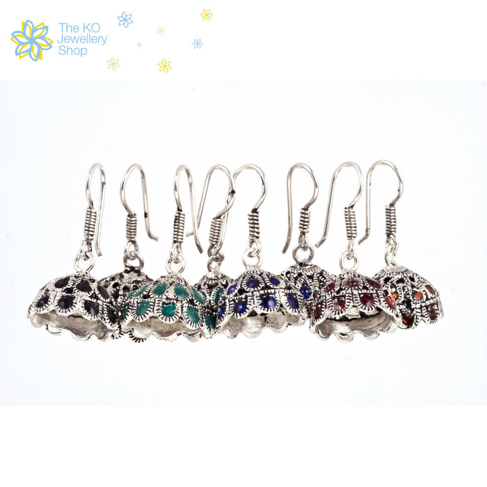 The Petals Silver Jhumka - KO Jewellery