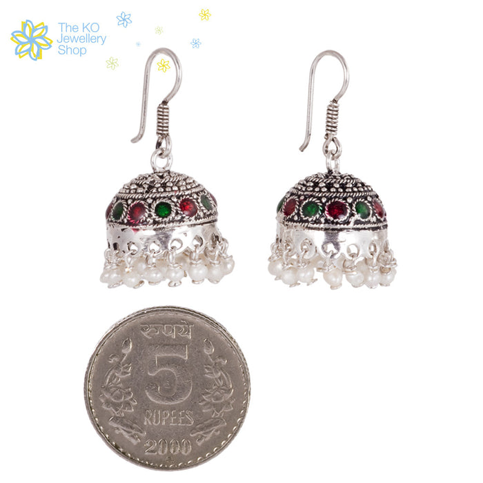 The Katyayani Silver Jhumka - KO Jewellery