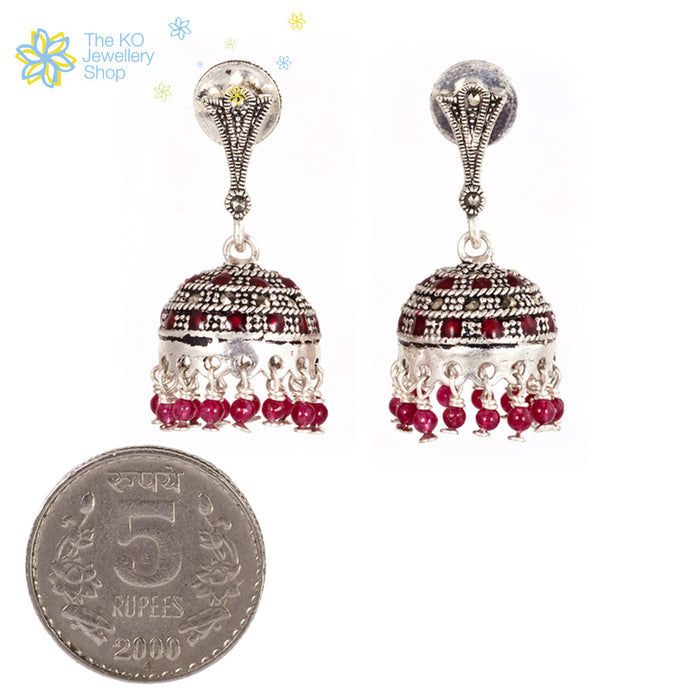 The Vaishali Silver Jhumka - KO Jewellery