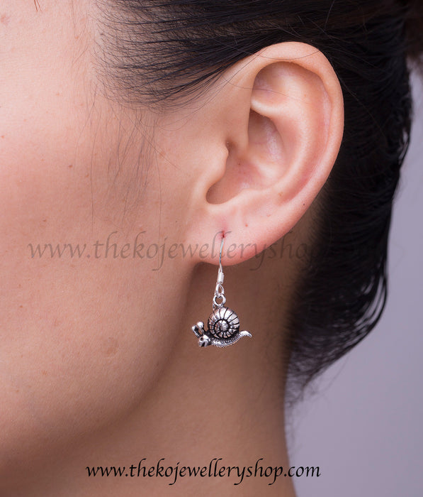 925 sterling silver snail earrings for women